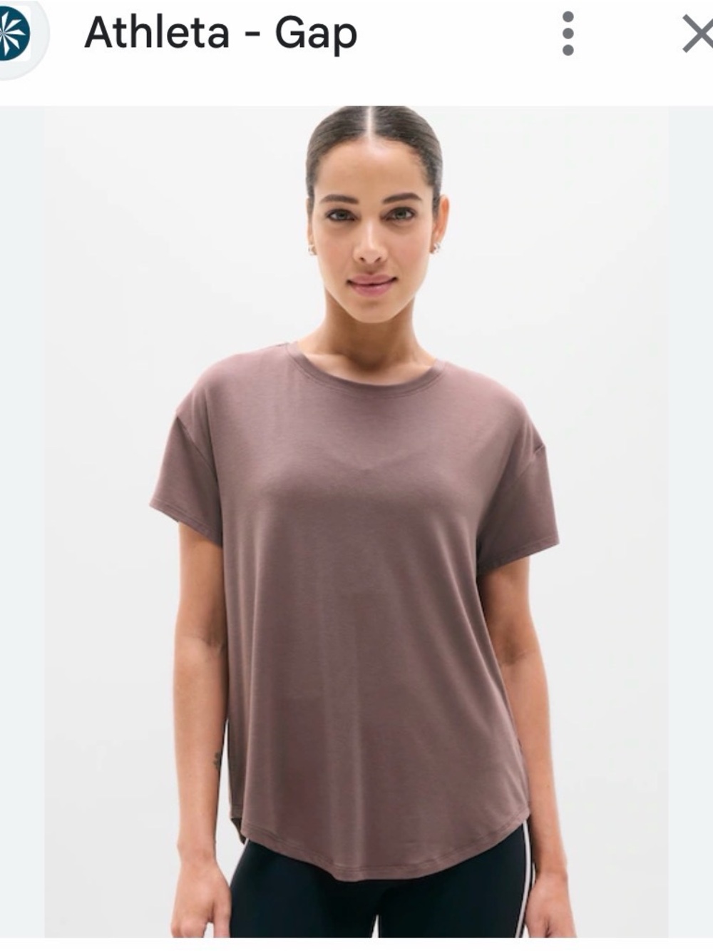 Women’s Athleta Heather Brown Short Sleeve Top